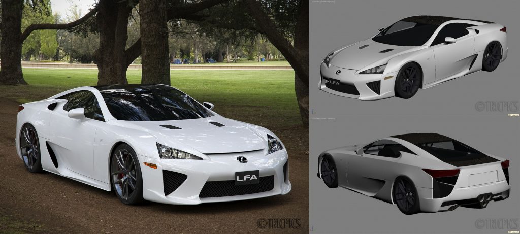 3D render photo composite